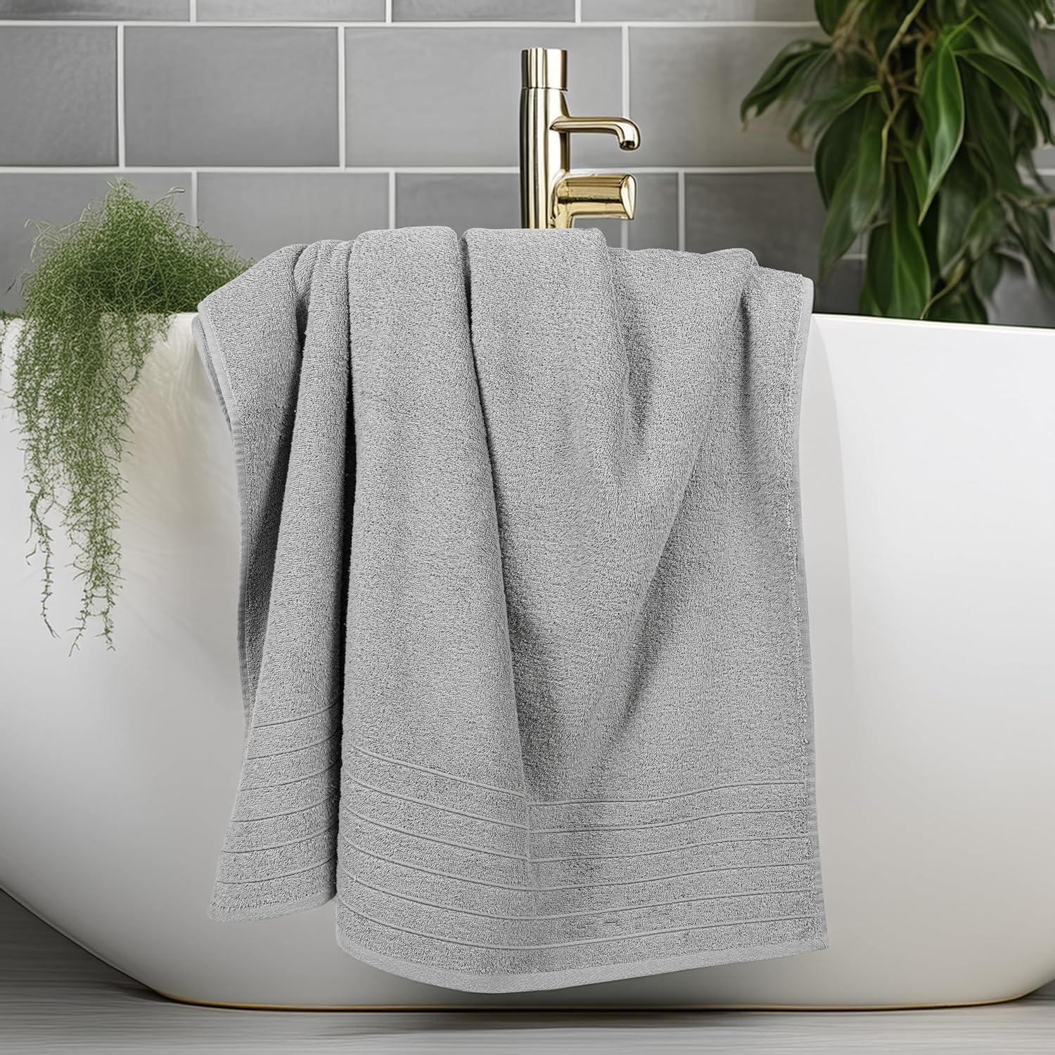 imageTens Towels Pack of 1 Jumbo Bath Sheet 40 x 80 Inches Extra Large ampamp Light Weight Quicker to Dry 100 Cotton Super Soft ampamp Absorbent Perfect to Wrap Yourself in Dark GreyCool Grey