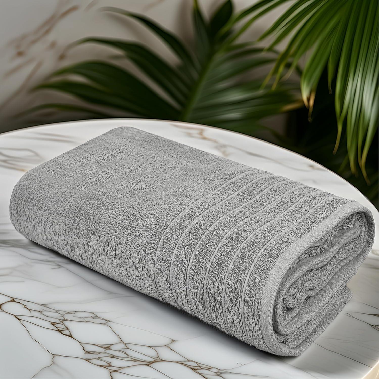 imageTens Towels Pack of 1 Jumbo Bath Sheet 40 x 80 Inches Extra Large ampamp Light Weight Quicker to Dry 100 Cotton Super Soft ampamp Absorbent Perfect to Wrap Yourself in Dark GreyCool Grey