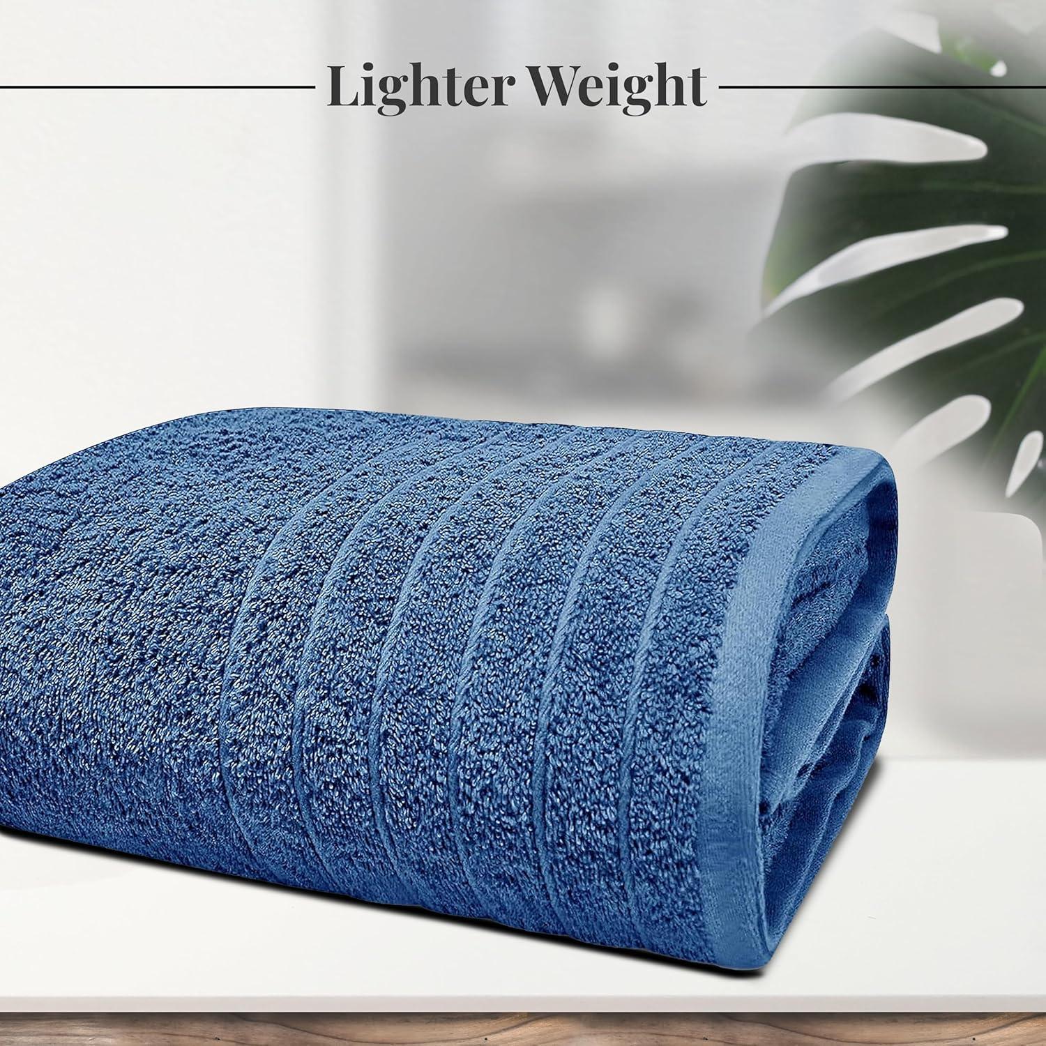 imageTens Towels Pack of 1 Jumbo Bath Sheet 40 x 80 Inches Extra Large ampamp Light Weight Quicker to Dry 100 Cotton Super Soft ampamp Absorbent Perfect to Wrap Yourself in Dark GreyBlue