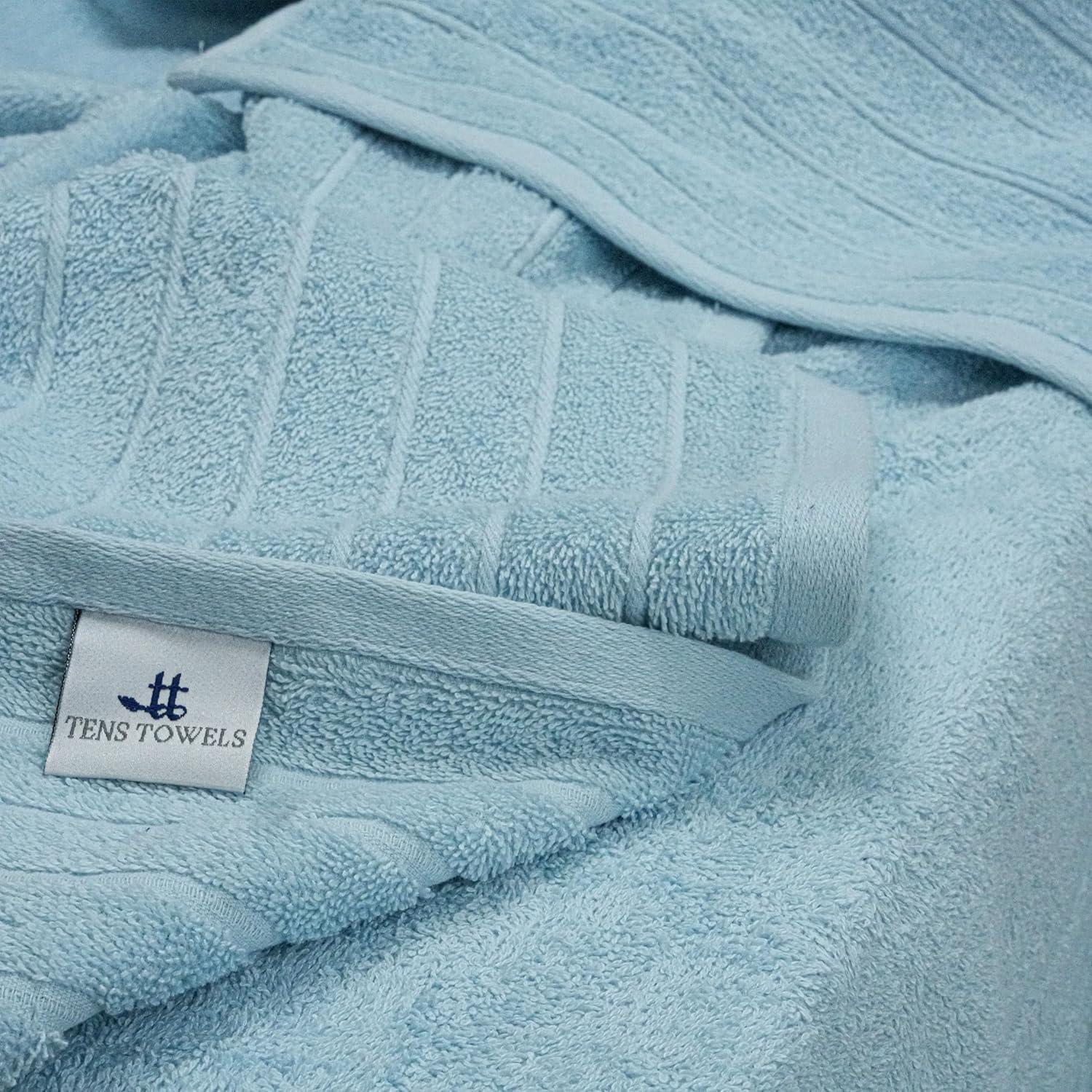 imageTens Towels Pack of 1 Jumbo Bath Sheet 40 x 80 Inches Extra Large ampamp Light Weight Quicker to Dry 100 Cotton Super Soft ampamp Absorbent Perfect to Wrap Yourself in Dark GreySky Blue