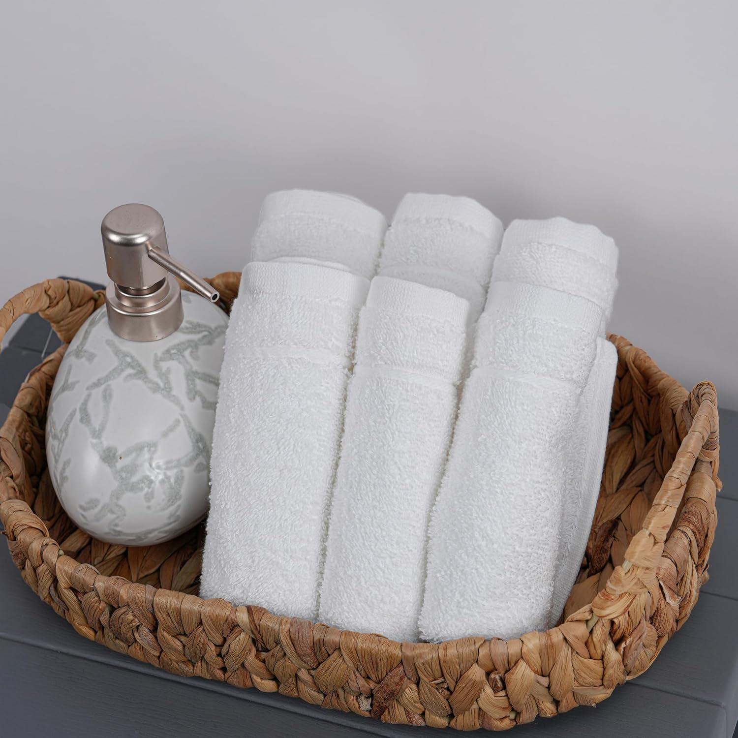 imageTens Towels Pack of 12 Washcloths 12 x 12 Inches Lighter Weight Quick to Dry Super Soft ampamp Absorbent Gentle Face Towels Hotel Quality Perfect for Bathroom Gym Spa Dark Grey 12 PackWhite