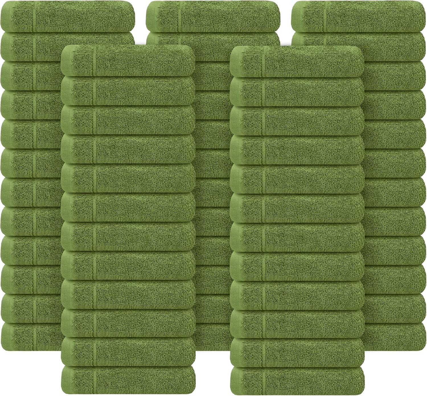 imageTens Towels Pack of 12 Washcloths 12 x 12 Inches Lighter Weight Quick to Dry Super Soft ampamp Absorbent Gentle Face Towels Hotel Quality Perfect for Bathroom Gym Spa Dark Grey 12 PackForest Green