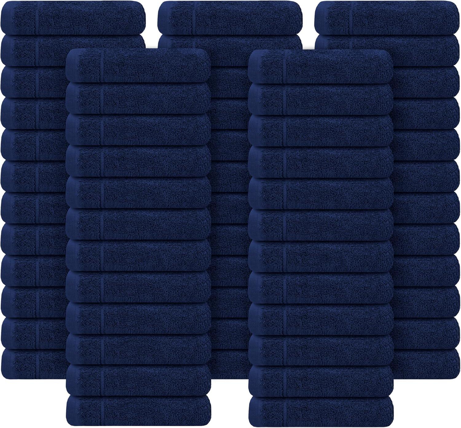 imageTens Towels Pack of 12 Washcloths 12 x 12 Inches Lighter Weight Quick to Dry Super Soft ampamp Absorbent Gentle Face Towels Hotel Quality Perfect for Bathroom Gym Spa Dark Grey 12 PackNavy