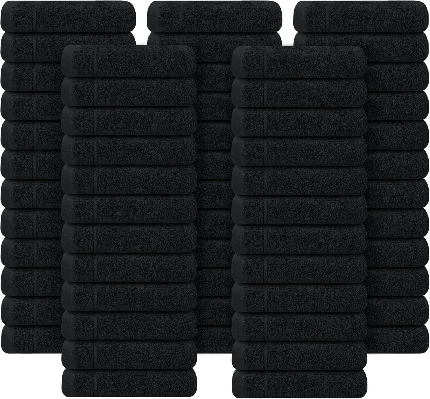 imageTens Towels Pack of 12 Washcloths 12 x 12 Inches Lighter Weight Quick to Dry Super Soft ampamp Absorbent Gentle Face Towels Hotel Quality Perfect for Bathroom Gym Spa Dark Grey 12 PackBlack