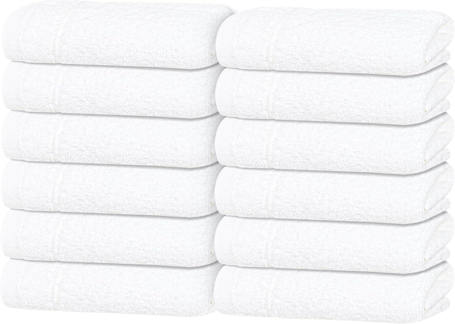 imageTens Towels Pack of 12 Washcloths 12 x 12 Inches Lighter Weight Quick to Dry Super Soft ampamp Absorbent Gentle Face Towels Hotel Quality Perfect for Bathroom Gym Spa Dark Grey 12 PackWhite