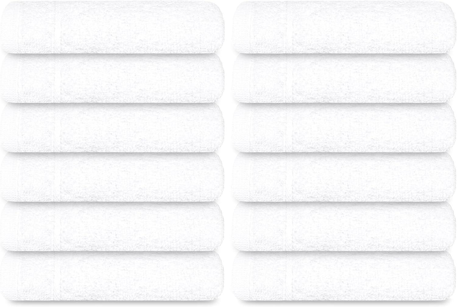 imageTens Towels Pack of 12 Washcloths 12 x 12 Inches Lighter Weight Quick to Dry Super Soft ampamp Absorbent Gentle Face Towels Hotel Quality Perfect for Bathroom Gym Spa Dark Grey 12 PackWhite