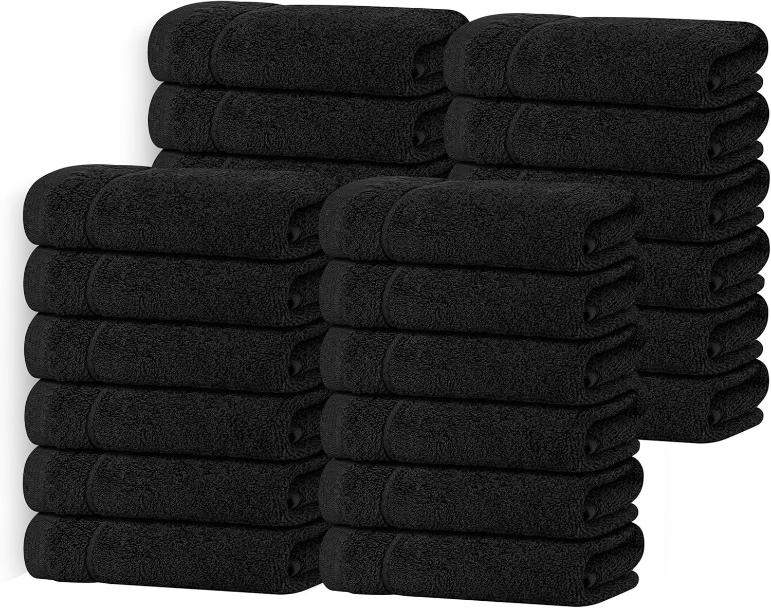 imageTens Towels Pack of 12 Washcloths 12 x 12 Inches Lighter Weight Quick to Dry Super Soft ampamp Absorbent Gentle Face Towels Hotel Quality Perfect for Bathroom Gym Spa Dark Grey 12 PackBlack