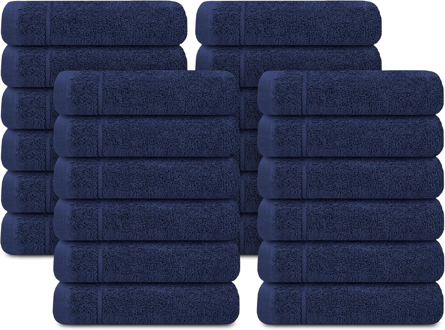 imageTens Towels Pack of 12 Washcloths 12 x 12 Inches Lighter Weight Quick to Dry Super Soft ampamp Absorbent Gentle Face Towels Hotel Quality Perfect for Bathroom Gym Spa Dark Grey 12 PackNavy