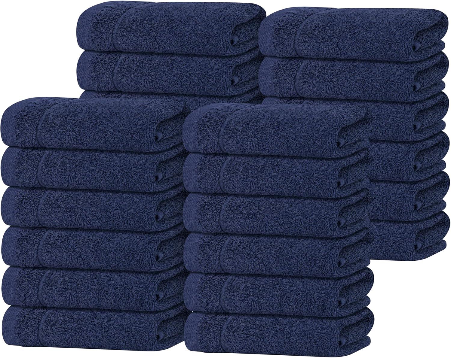 imageTens Towels Pack of 12 Washcloths 12 x 12 Inches Lighter Weight Quick to Dry Super Soft ampamp Absorbent Gentle Face Towels Hotel Quality Perfect for Bathroom Gym Spa Dark Grey 12 PackNavy