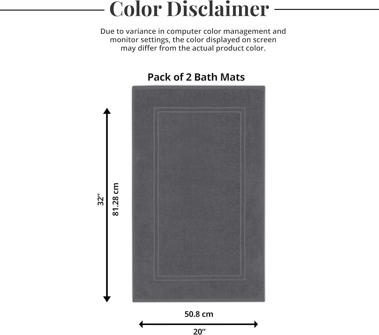 imageTens Towels Pack of 2 Bath Mats 100 Cotton 20 x 32 Inches Super Absorbent Hotel Quality Premium Floor Towels Luxurious Soft ampamp Quick Dry Not a Bathroom Rug Dark GreyDark Grey