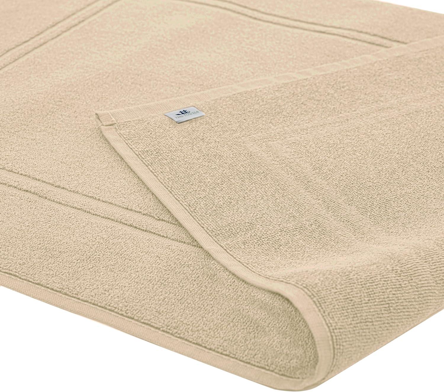 imageTens Towels Pack of 2 Bath Mats 100 Cotton 20 x 32 Inches Super Absorbent Hotel Quality Premium Floor Towels Luxurious Soft ampamp Quick Dry Not a Bathroom Rug Dark GreyBeige