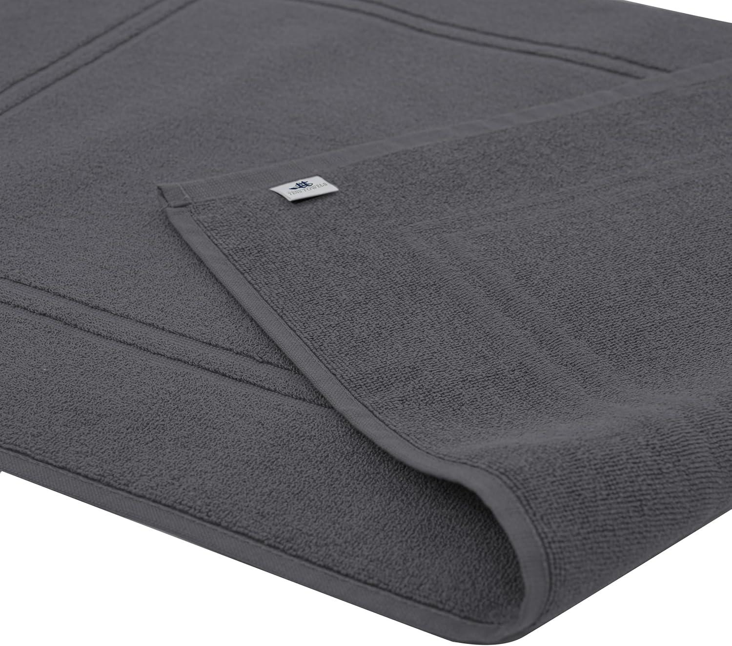 imageTens Towels Pack of 2 Bath Mats 100 Cotton 20 x 32 Inches Super Absorbent Hotel Quality Premium Floor Towels Luxurious Soft ampamp Quick Dry Not a Bathroom Rug Dark GreyDark Grey