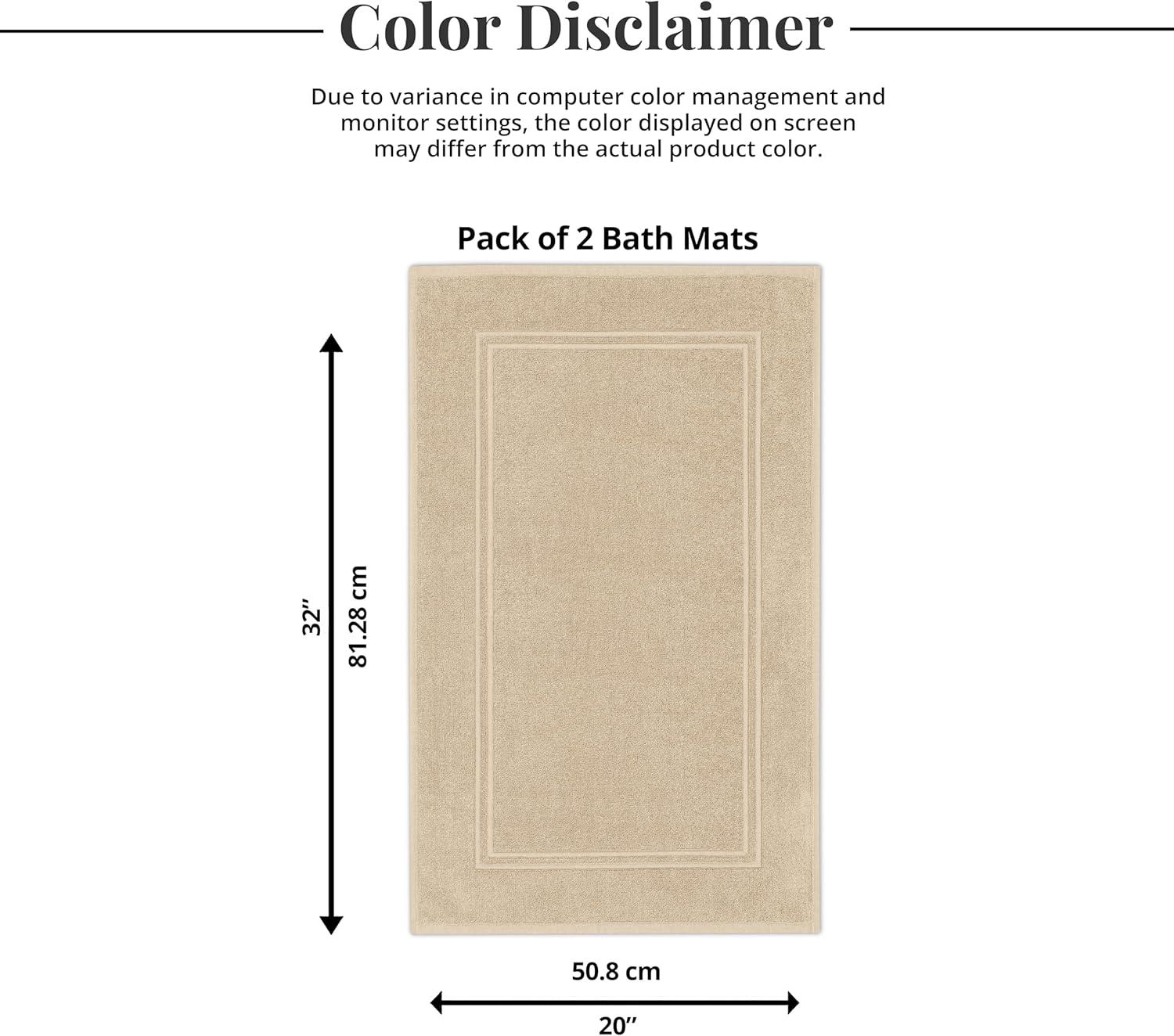 imageTens Towels Pack of 2 Bath Mats 100 Cotton 20 x 32 Inches Super Absorbent Hotel Quality Premium Floor Towels Luxurious Soft ampamp Quick Dry Not a Bathroom Rug Dark GreyBeige