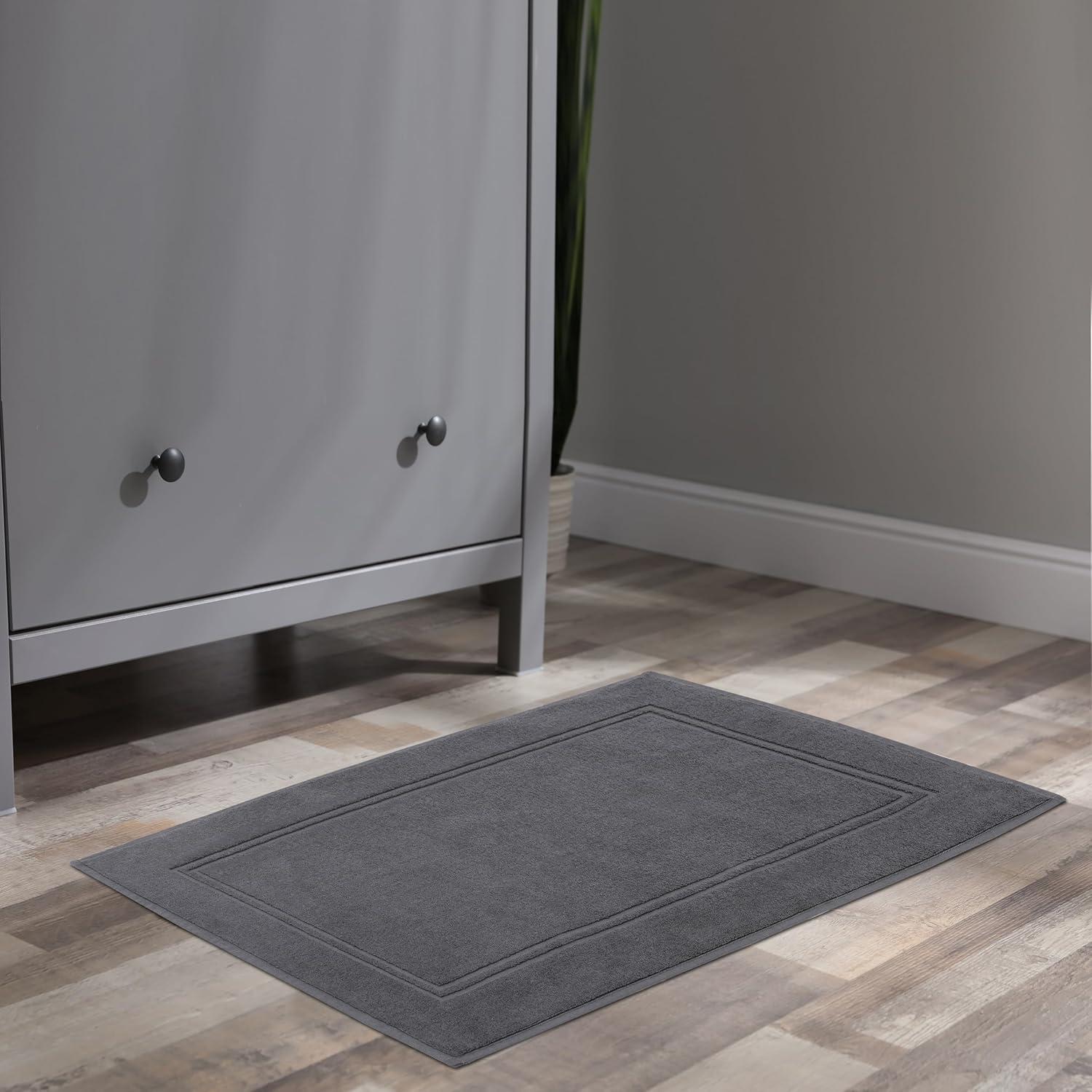 imageTens Towels Pack of 2 Bath Mats 100 Cotton 20 x 32 Inches Super Absorbent Hotel Quality Premium Floor Towels Luxurious Soft ampamp Quick Dry Not a Bathroom Rug Dark GreyDark Grey