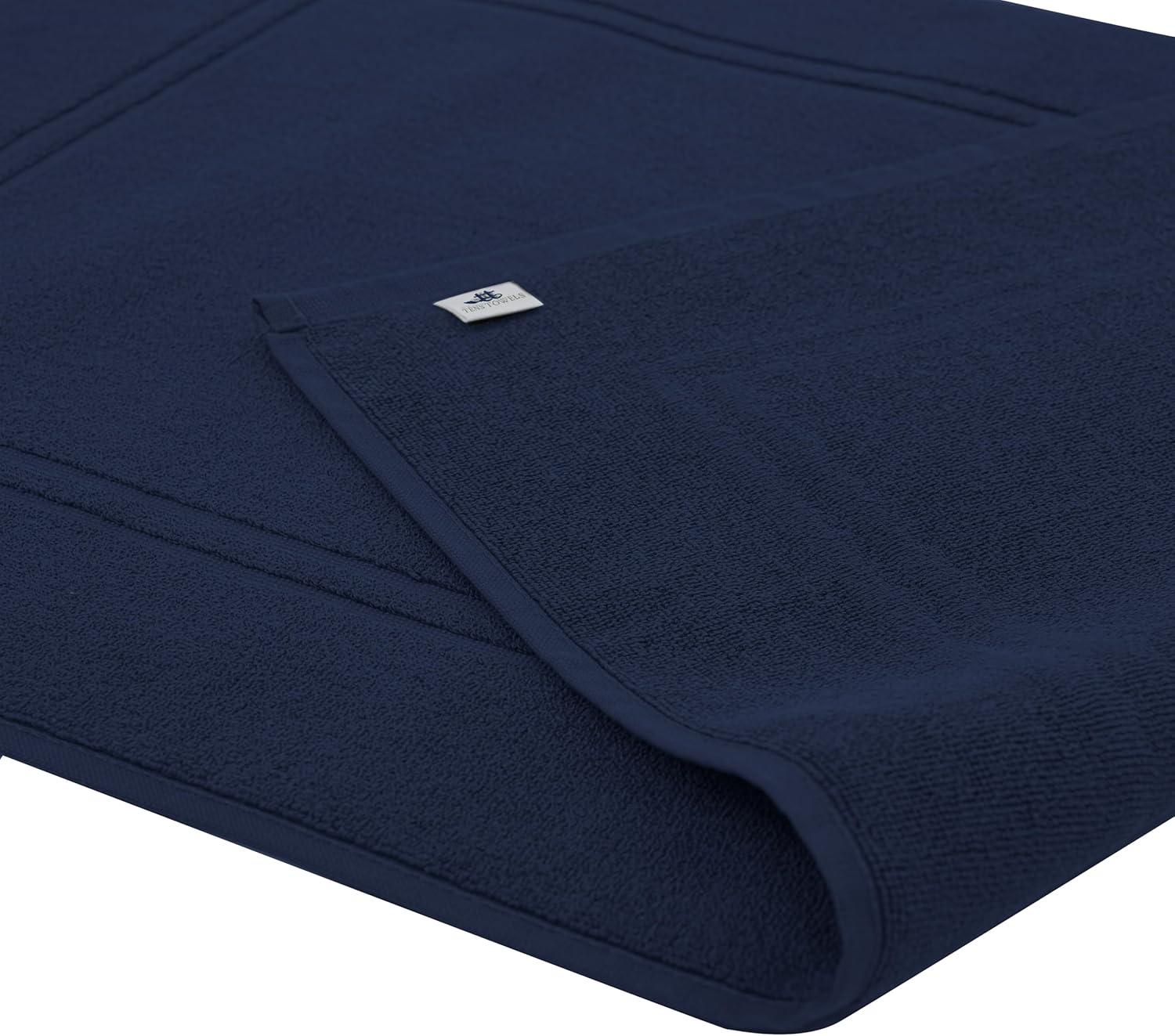 imageTens Towels Pack of 2 Bath Mats 100 Cotton 20 x 32 Inches Super Absorbent Hotel Quality Premium Floor Towels Luxurious Soft ampamp Quick Dry Not a Bathroom Rug Dark GreyNavy