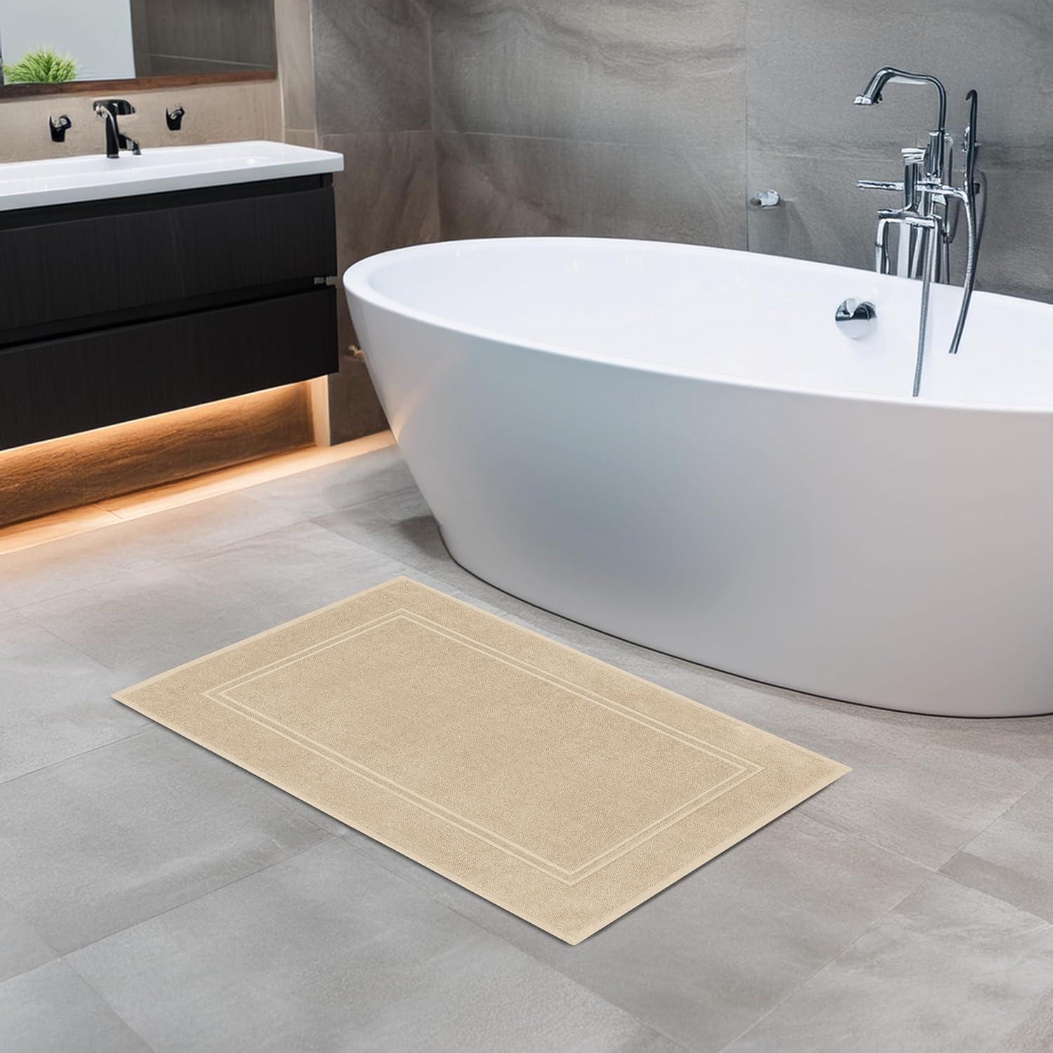 imageTens Towels Pack of 2 Bath Mats 100 Cotton 20 x 32 Inches Super Absorbent Hotel Quality Premium Floor Towels Luxurious Soft ampamp Quick Dry Not a Bathroom Rug Dark GreyBeige