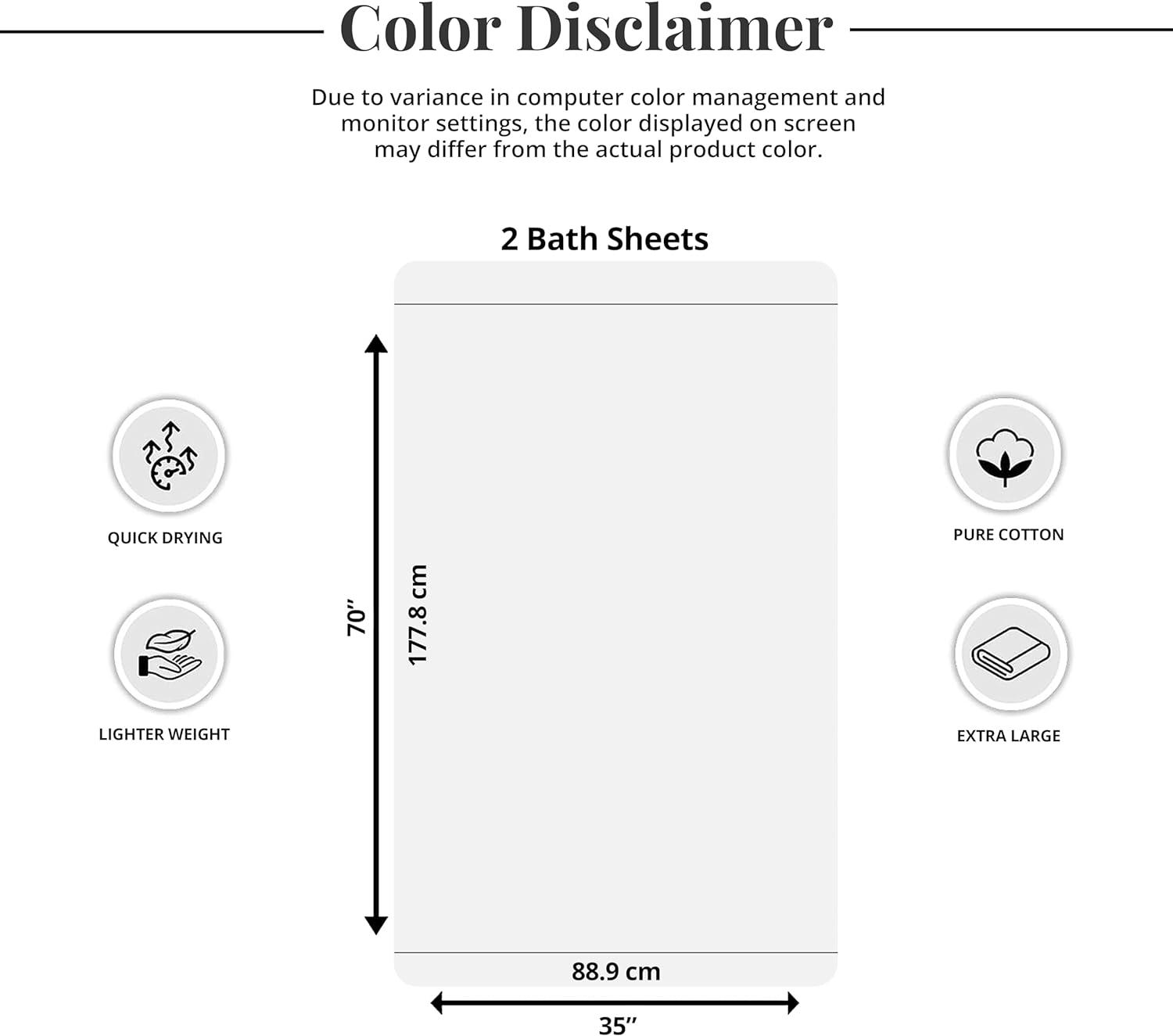 imageTens Towels Pack of 2 Extra Large Bath Sheets 35 x 70 Inches 100 Cotton Larger ampamp Lighter Weight Quicker to Dry Super Soft ampamp Absorbent Oversized Bath Towels Dark GreyBrown