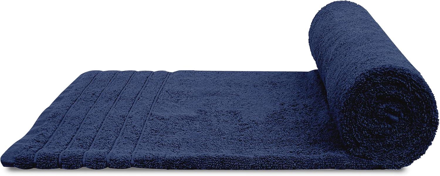 imageTens Towels Pack of 2 Extra Large Bath Sheets 35 x 70 Inches 100 Cotton Larger ampamp Lighter Weight Quicker to Dry Super Soft ampamp Absorbent Oversized Bath Towels Dark GreyNavy