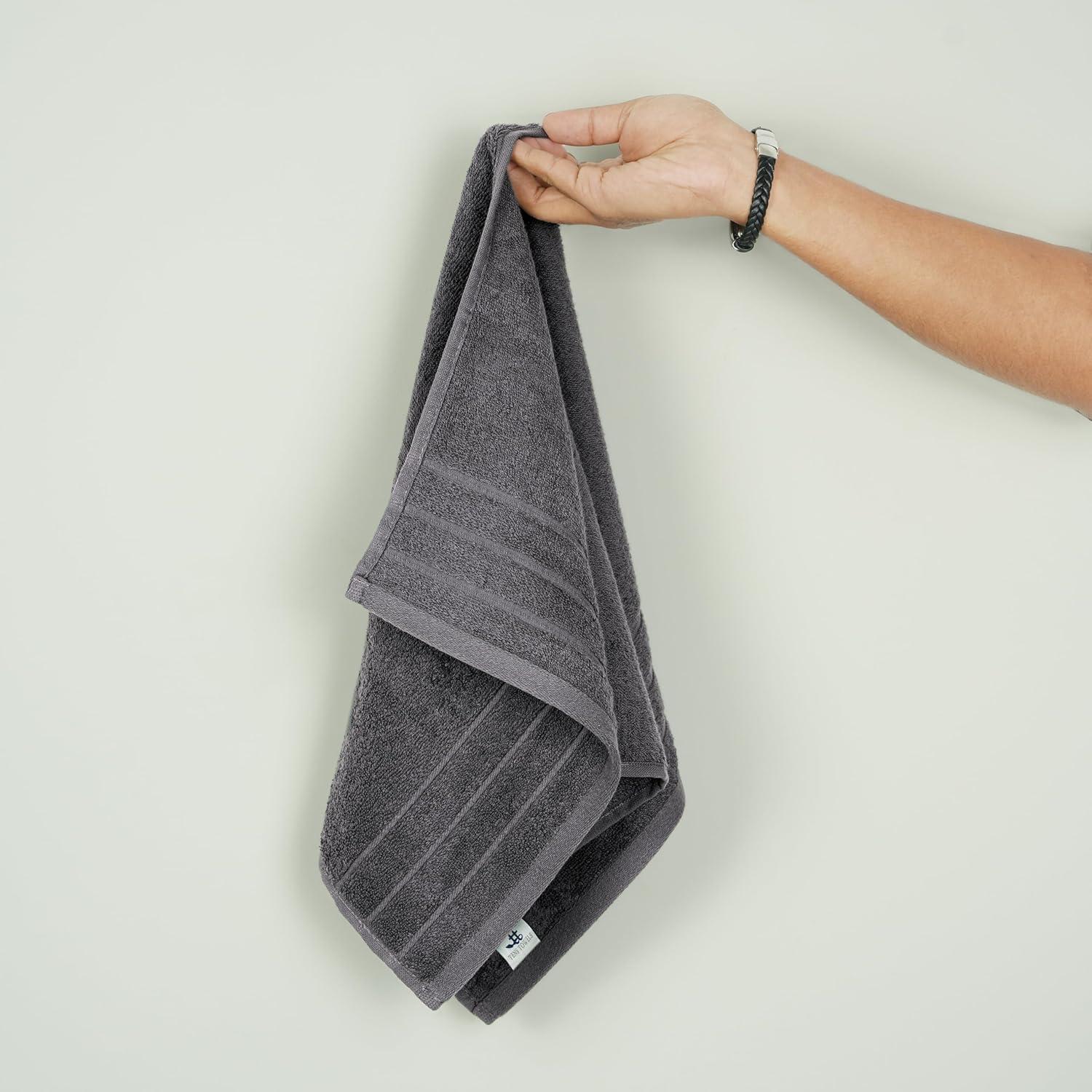imageTens Towels Pack of 6 Hand Towels 100 Cotton Lighter Weight Quick to Dry 16 x 28 Inches Super Soft ampamp Absorbent Perfect for Bathroom ampamp Kitchen Dark GreyDark Grey