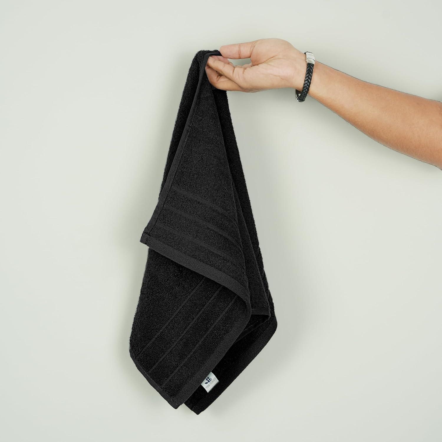 imageTens Towels Pack of 6 Hand Towels 100 Cotton Lighter Weight Quick to Dry 16 x 28 Inches Super Soft ampamp Absorbent Perfect for Bathroom ampamp Kitchen Dark GreyBlack