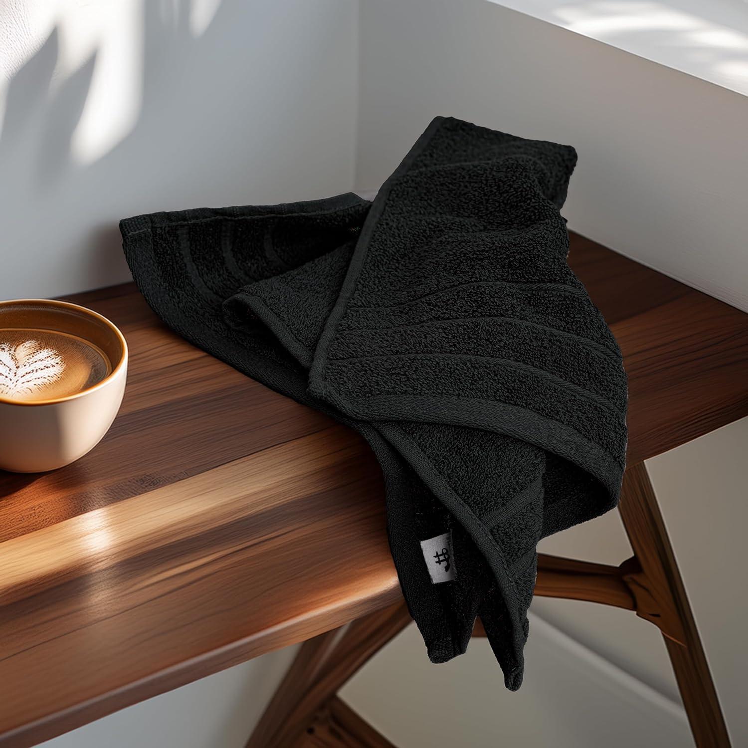 imageTens Towels Pack of 6 Hand Towels 100 Cotton Lighter Weight Quick to Dry 16 x 28 Inches Super Soft ampamp Absorbent Perfect for Bathroom ampamp Kitchen Dark GreyBlack