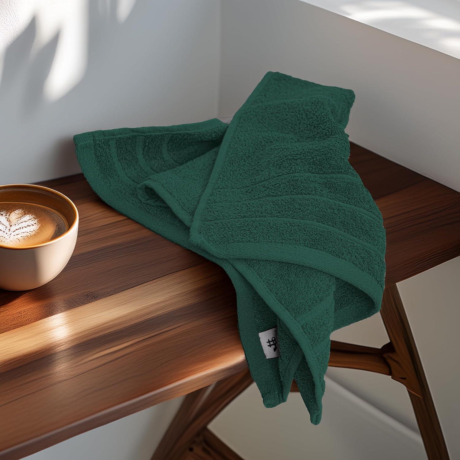 imageTens Towels Pack of 6 Hand Towels 100 Cotton Lighter Weight Quick to Dry 16 x 28 Inches Super Soft ampamp Absorbent Perfect for Bathroom ampamp Kitchen Dark GreyHunter Green