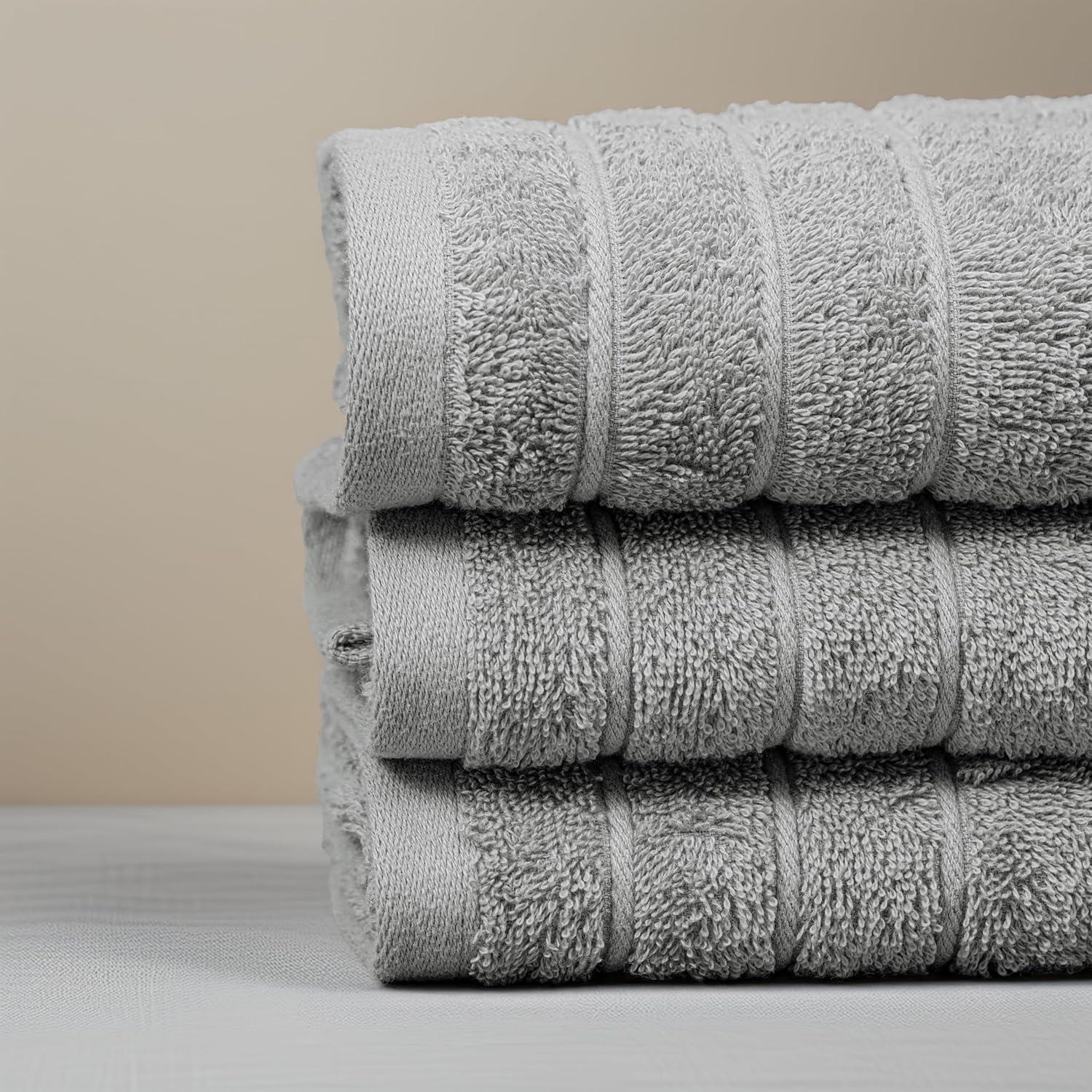 imageTens Towels Pack of 6 Hand Towels 100 Cotton Lighter Weight Quick to Dry 16 x 28 Inches Super Soft ampamp Absorbent Perfect for Bathroom ampamp Kitchen Dark GreySilver Grey