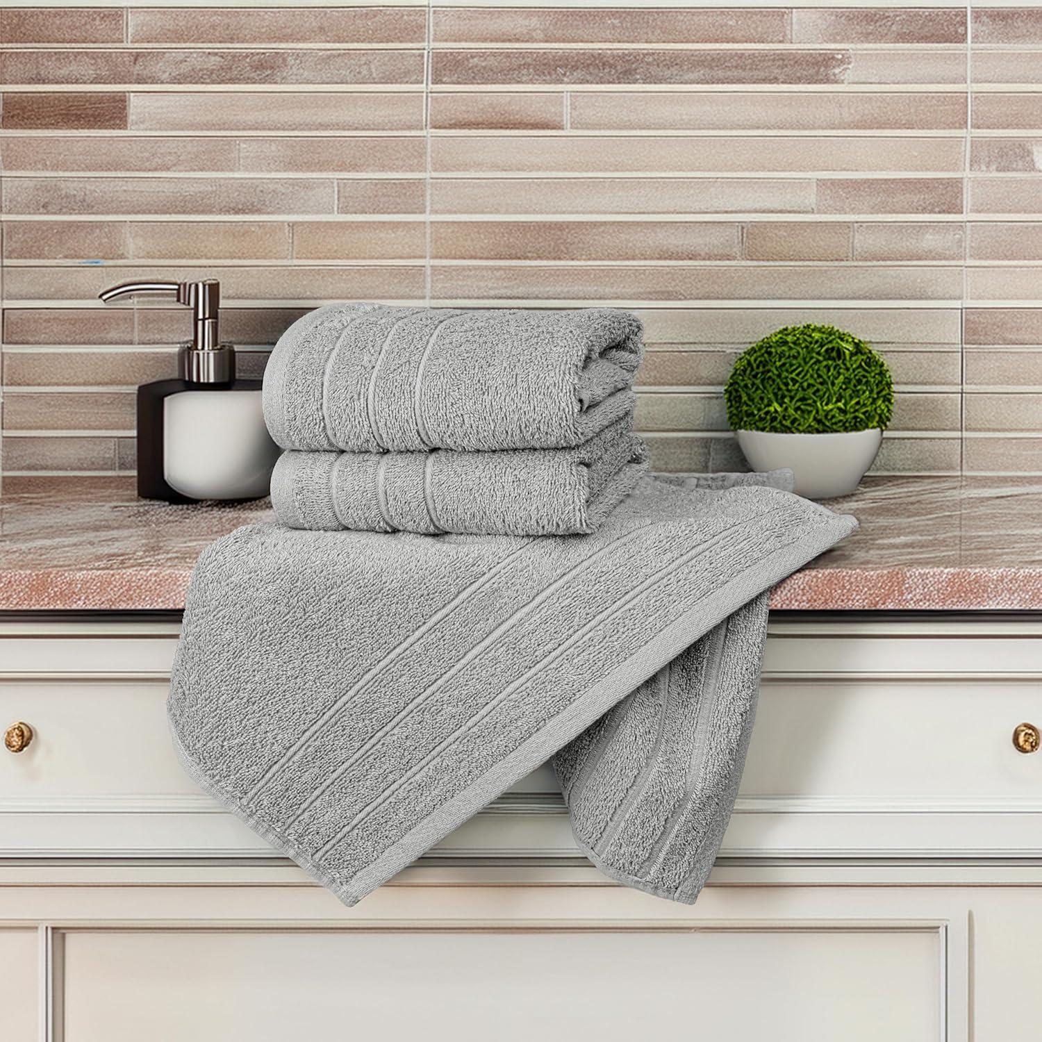 imageTens Towels Pack of 6 Hand Towels 100 Cotton Lighter Weight Quick to Dry 16 x 28 Inches Super Soft ampamp Absorbent Perfect for Bathroom ampamp Kitchen Dark GreySilver Grey
