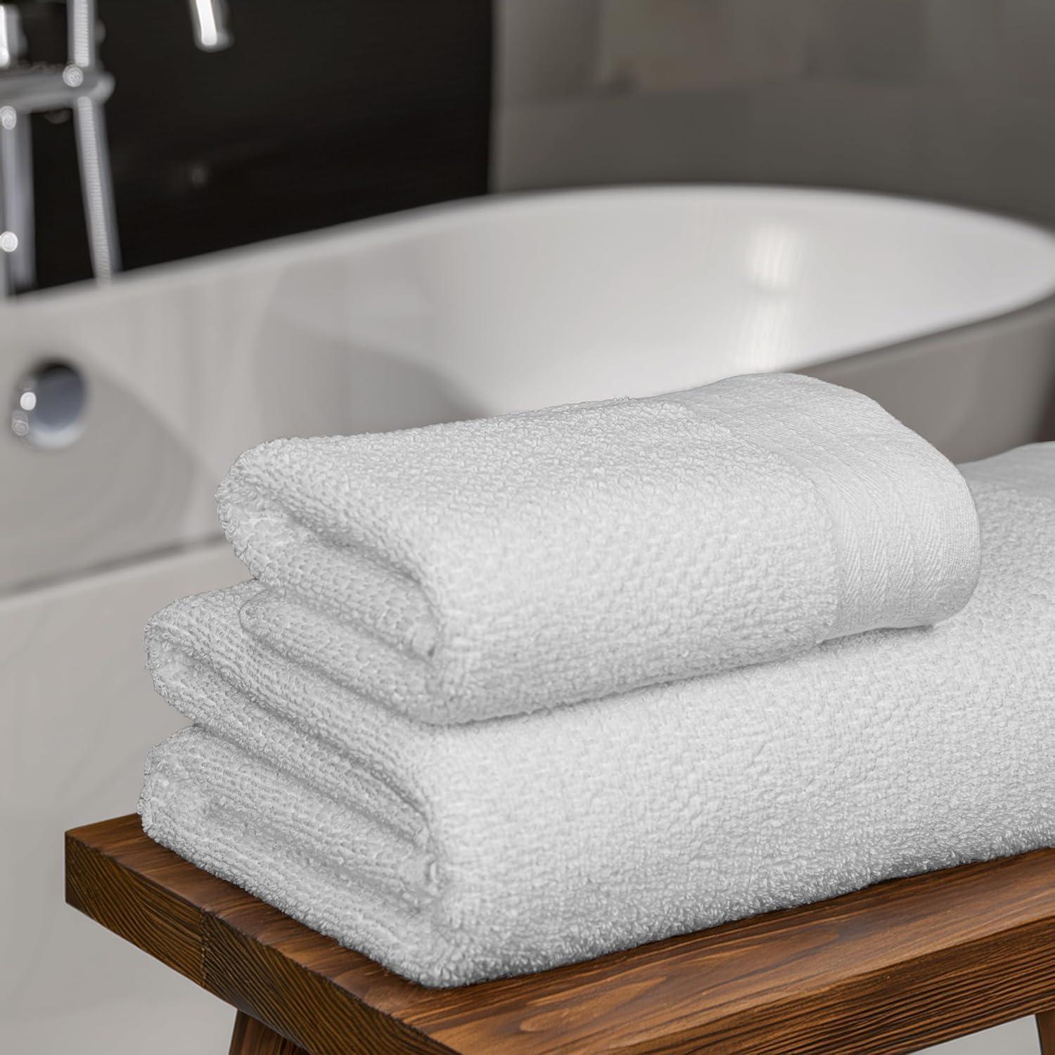 imageTens Towels Pack of 8 Popcorn Textured Luxury Towels Set 2 Extra Large Bath 2 Hand 4 Washcloths 100 Cotton Plush Hotel Quality Super Absorbent Perfect for Your Bathroom Hunter GreenWhite