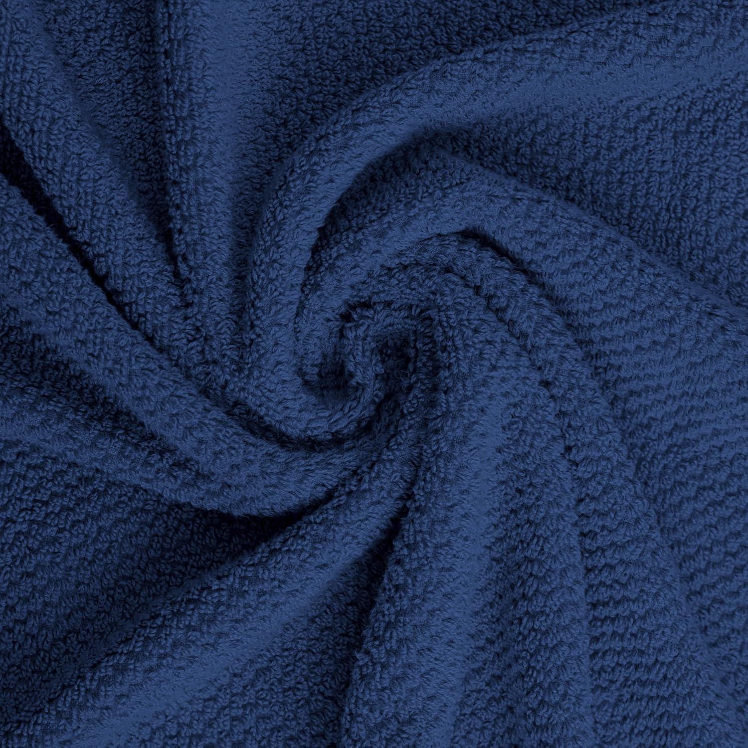 imageTens Towels Pack of 8 Popcorn Textured Luxury Towels Set 2 Extra Large Bath 2 Hand 4 Washcloths 100 Cotton Plush Hotel Quality Super Absorbent Perfect for Your Bathroom BlackNavy