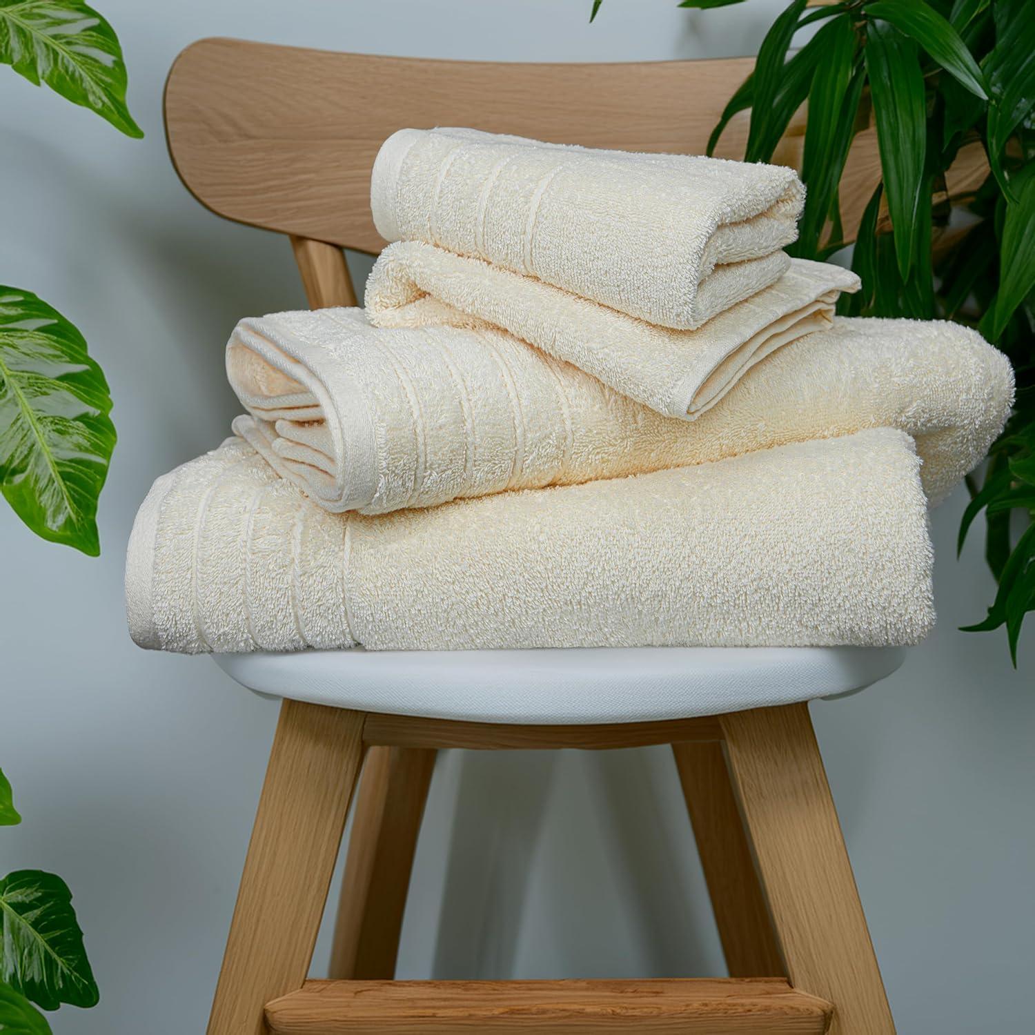 imageTens Towels Pack of 8 Towels Set 2 Extra Large Bath 2 Hand 4 Washcloths 100 Cotton Lighter Weight Quicker to Dry Super Absorbent Perfect for Bathroom BeigeCream