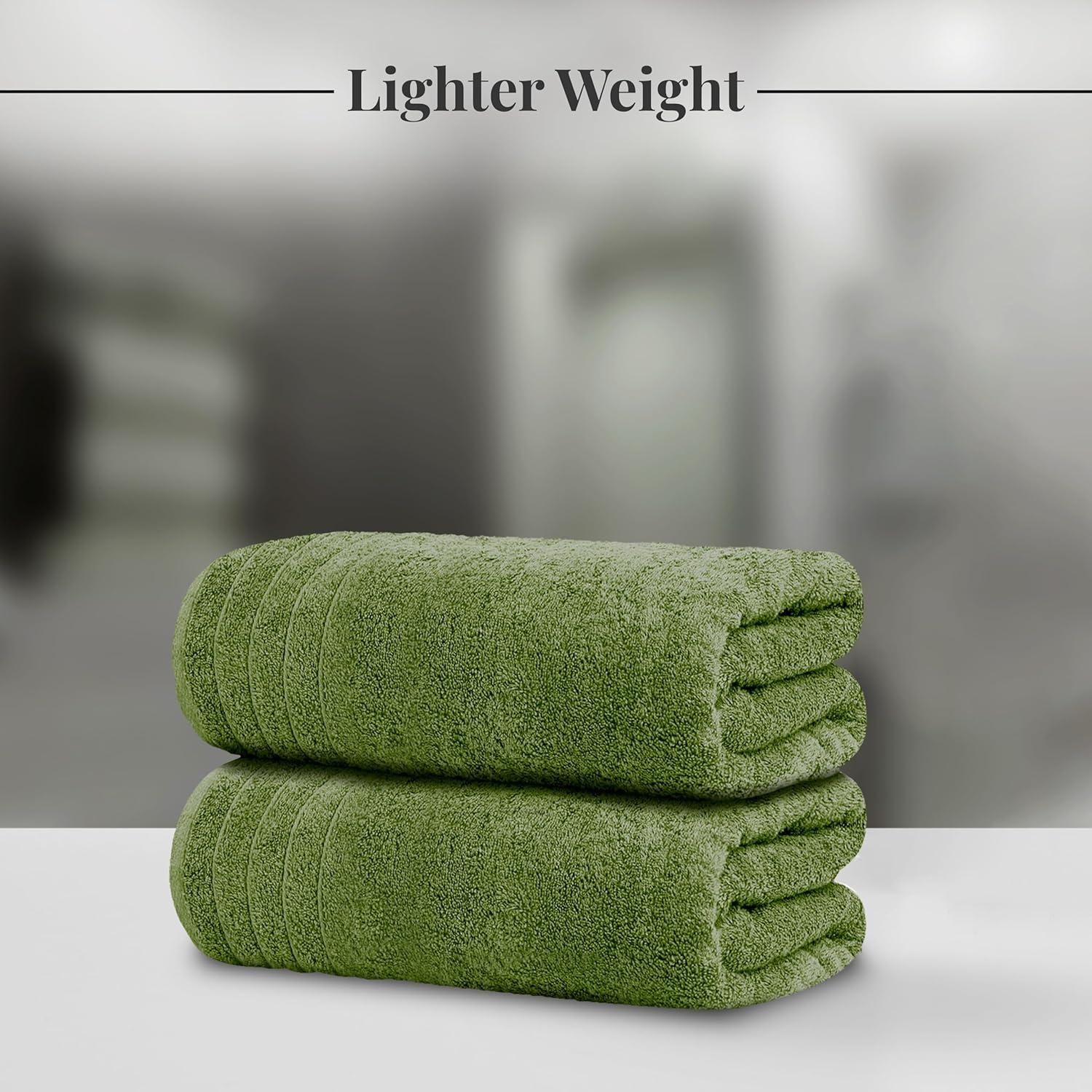imageTens Towels Pack of 8 Towels Set 2 Extra Large Bath 2 Hand 4 Washcloths 100 Cotton Lighter Weight Quicker to Dry Super Absorbent Perfect for Bathroom BeigeGreen