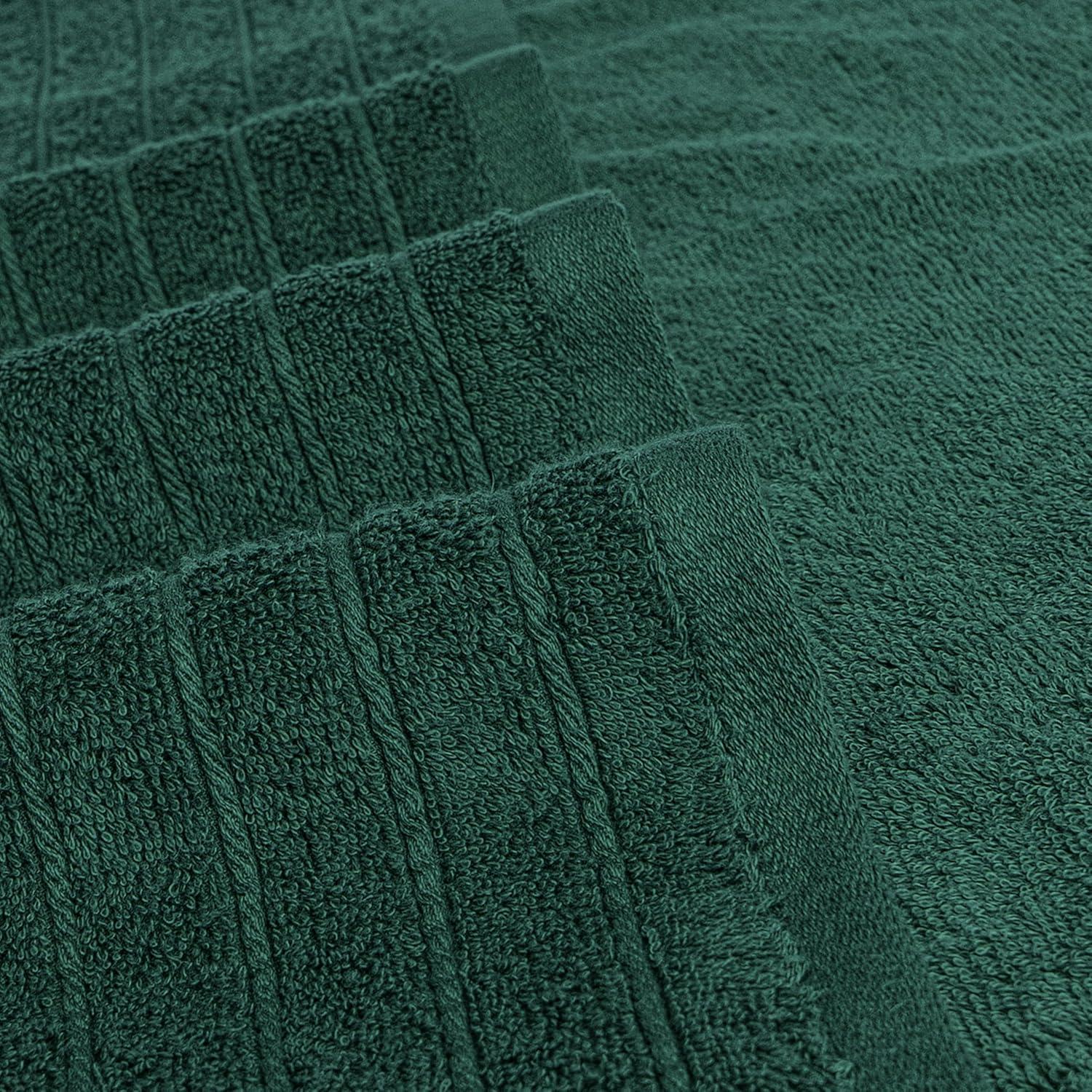 imageTens Towels Pack of 8 Towels Set 2 Extra Large Bath 2 Hand 4 Washcloths 100 Cotton Lighter Weight Quicker to Dry Super Absorbent Perfect for Bathroom BeigeHunter Green