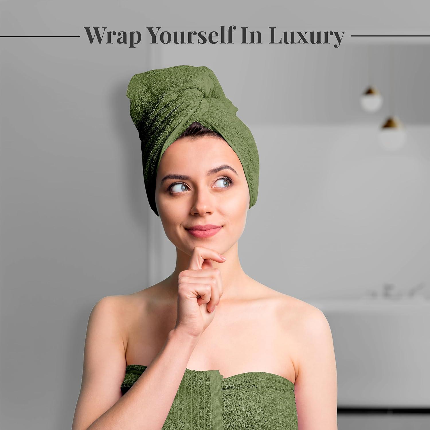 imageTens Towels Pack of 8 Towels Set 2 Extra Large Bath 2 Hand 4 Washcloths 100 Cotton Lighter Weight Quicker to Dry Super Absorbent Perfect for Bathroom BeigeGreen