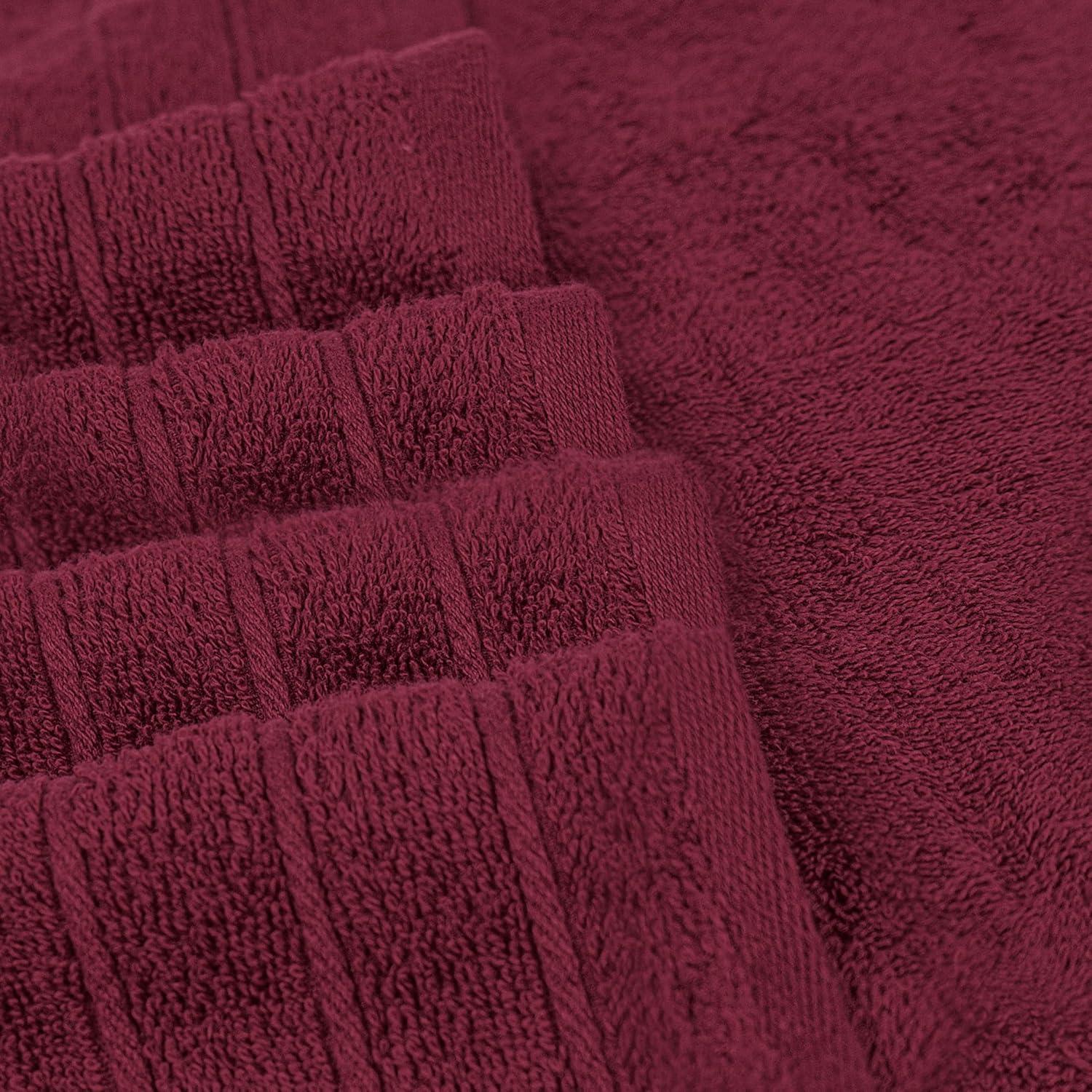 imageTens Towels Pack of 8 Towels Set 2 Extra Large Bath 2 Hand 4 Washcloths 100 Cotton Lighter Weight Quicker to Dry Super Absorbent Perfect for Bathroom BeigeBurgundy