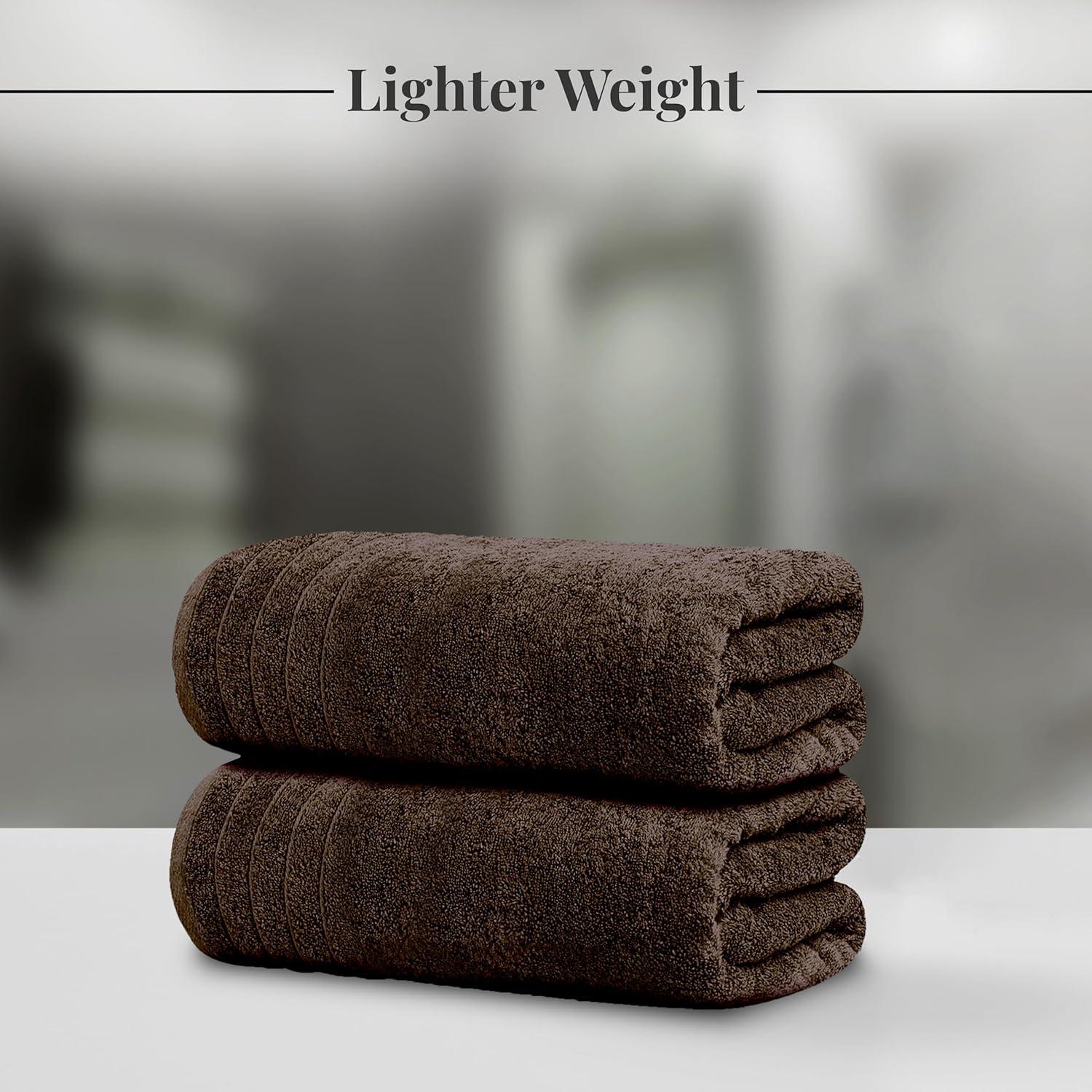 imageTens Towels Pack of 8 Towels Set 2 Extra Large Bath 2 Hand 4 Washcloths 100 Cotton Lighter Weight Quicker to Dry Super Absorbent Perfect for Bathroom BeigeBrown