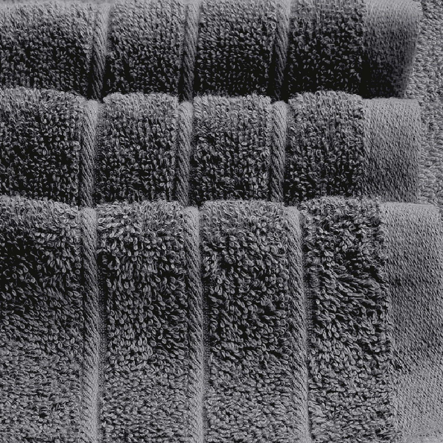imageTens Towels Pack of 8 Towels Set 2 Extra Large Bath 2 Hand 4 Washcloths 100 Cotton Lighter Weight Quicker to Dry Super Absorbent Perfect for Bathroom BeigeDark Grey