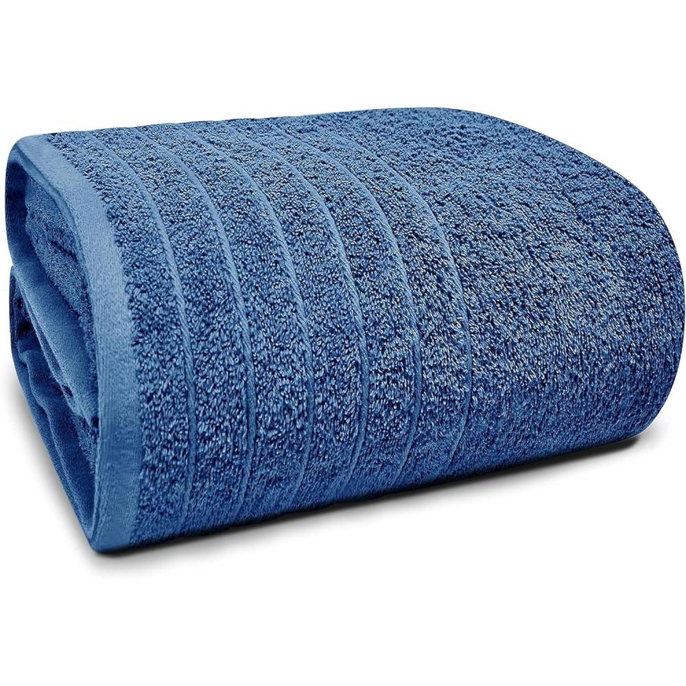 imageTens Towels Pack of 1 Jumbo Bath Sheet 40 x 80 Inches Extra Large ampamp Light Weight Quicker to Dry 100 Cotton Super Soft ampamp Absorbent Perfect to Wrap Yourself in Dark GreyBlue