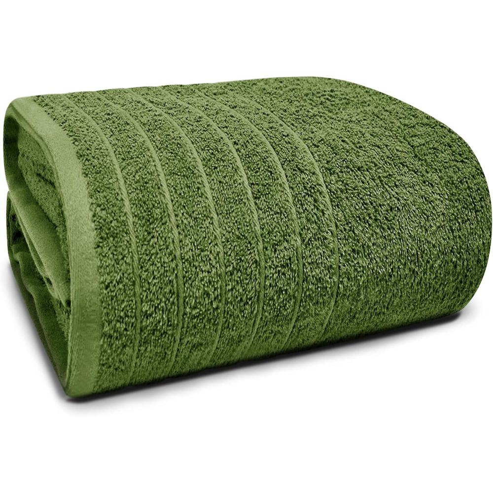 imageTens Towels Pack of 1 Jumbo Bath Sheet 40 x 80 Inches Extra Large ampamp Light Weight Quicker to Dry 100 Cotton Super Soft ampamp Absorbent Perfect to Wrap Yourself in Dark GreyGreen