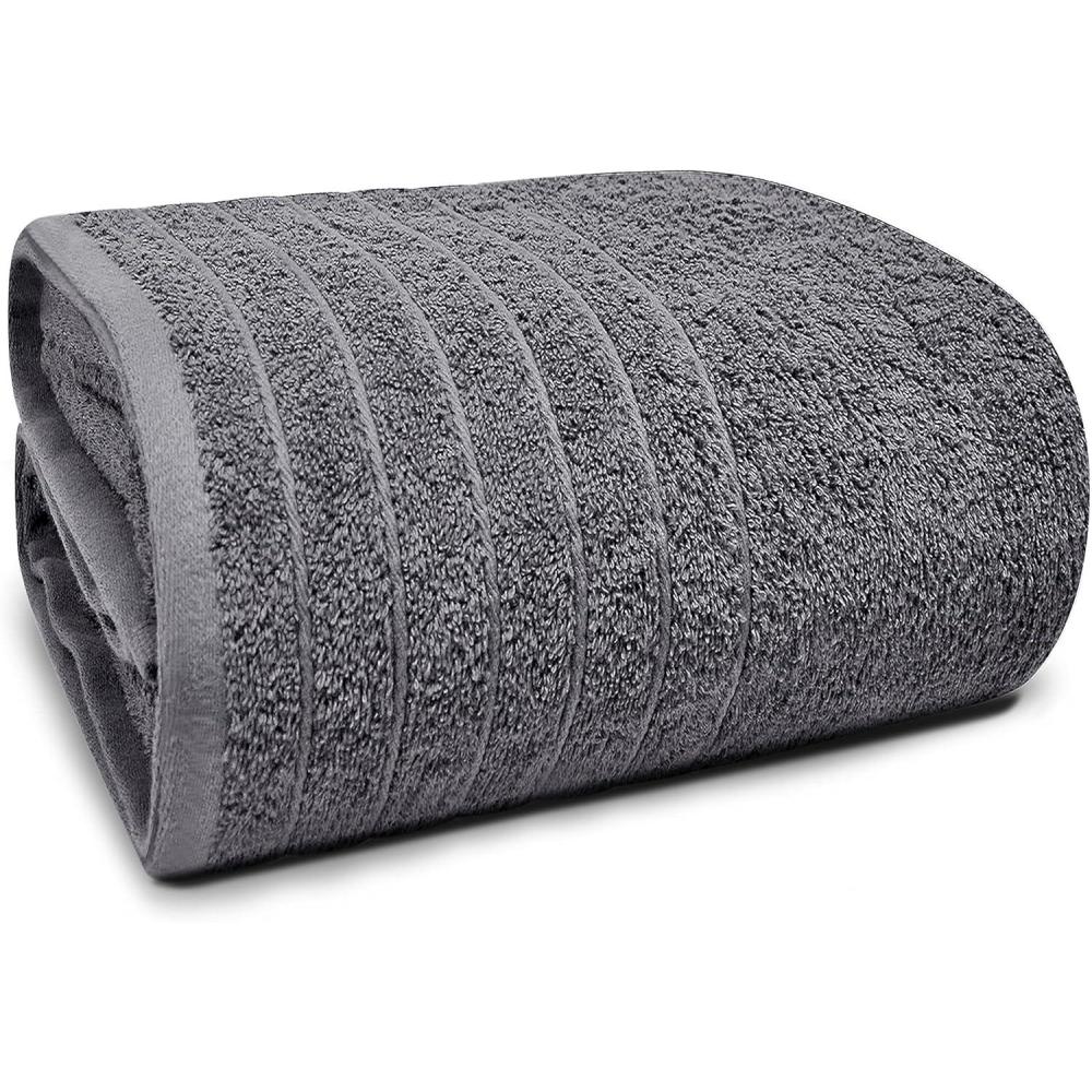 imageTens Towels Pack of 1 Jumbo Bath Sheet 40 x 80 Inches Extra Large ampamp Light Weight Quicker to Dry 100 Cotton Super Soft ampamp Absorbent Perfect to Wrap Yourself in Dark GreyDark Grey