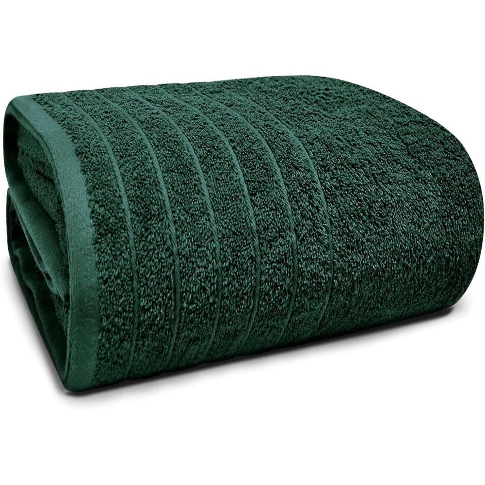 imageTens Towels Pack of 1 Jumbo Bath Sheet 40 x 80 Inches Extra Large ampamp Light Weight Quicker to Dry 100 Cotton Super Soft ampamp Absorbent Perfect to Wrap Yourself in Dark GreyHunter Green