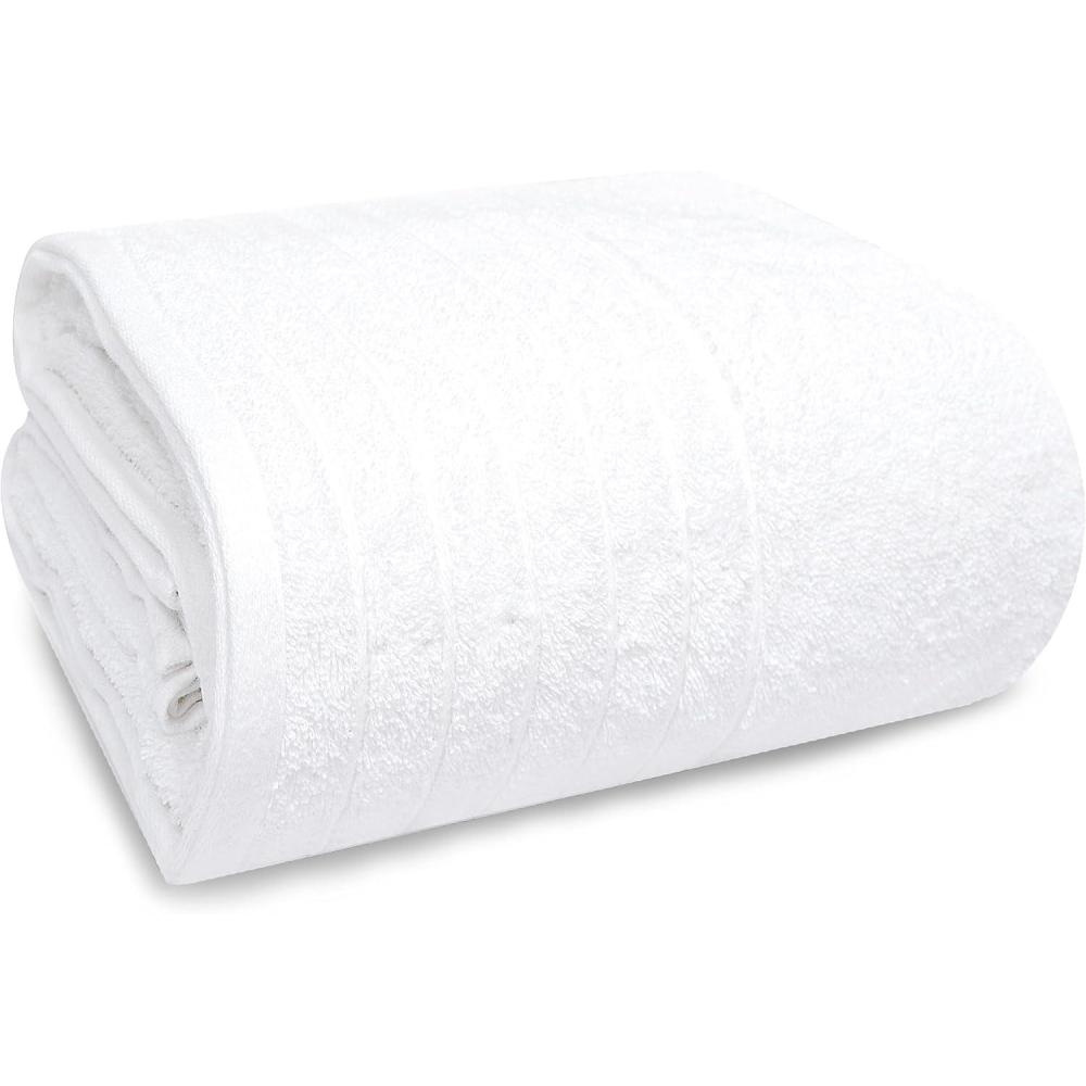 imageTens Towels Pack of 1 Jumbo Bath Sheet 40 x 80 Inches Extra Large ampamp Light Weight Quicker to Dry 100 Cotton Super Soft ampamp Absorbent Perfect to Wrap Yourself in Dark GreyWhite