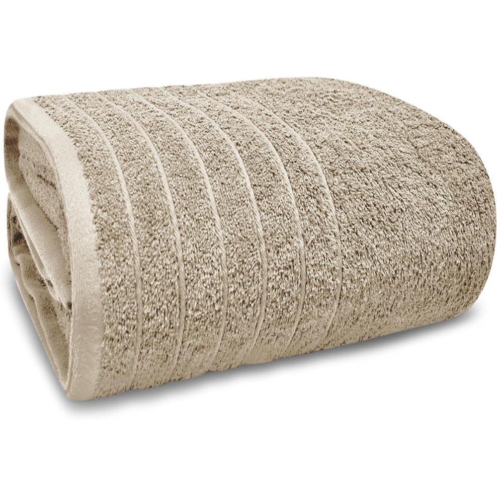 imageTens Towels Pack of 1 Jumbo Bath Sheet 40 x 80 Inches Extra Large ampamp Light Weight Quicker to Dry 100 Cotton Super Soft ampamp Absorbent Perfect to Wrap Yourself in Dark GreyBeige