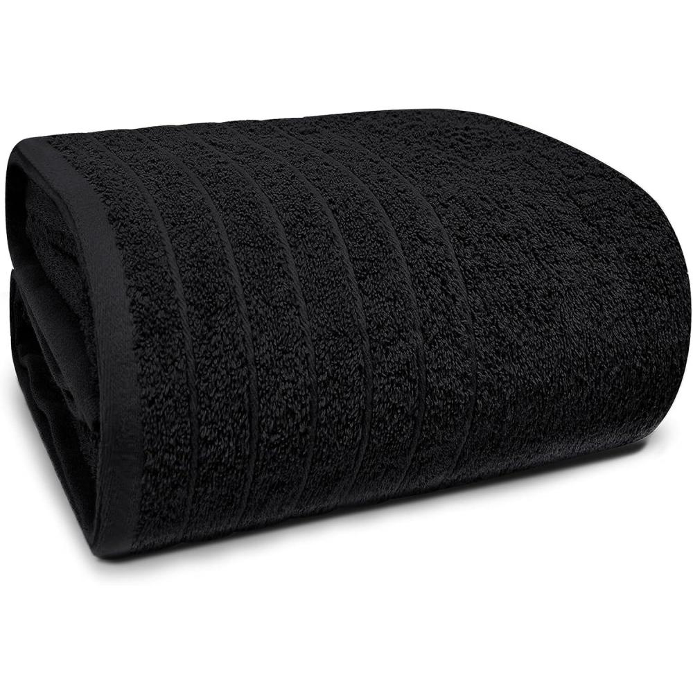 imageTens Towels Pack of 1 Jumbo Bath Sheet 40 x 80 Inches Extra Large ampamp Light Weight Quicker to Dry 100 Cotton Super Soft ampamp Absorbent Perfect to Wrap Yourself in Dark GreyBlack