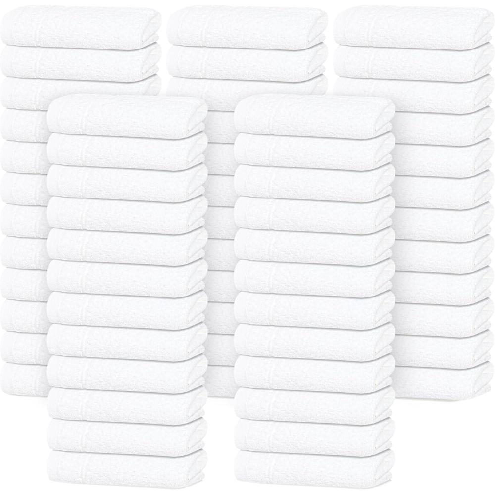 imageTens Towels Pack of 12 Washcloths 12 x 12 Inches Lighter Weight Quick to Dry Super Soft ampamp Absorbent Gentle Face Towels Hotel Quality Perfect for Bathroom Gym Spa Dark Grey 12 PackWhite