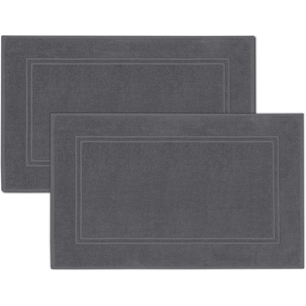imageTens Towels Pack of 2 Bath Mats 100 Cotton 20 x 32 Inches Super Absorbent Hotel Quality Premium Floor Towels Luxurious Soft ampamp Quick Dry Not a Bathroom Rug Dark GreyDark Grey