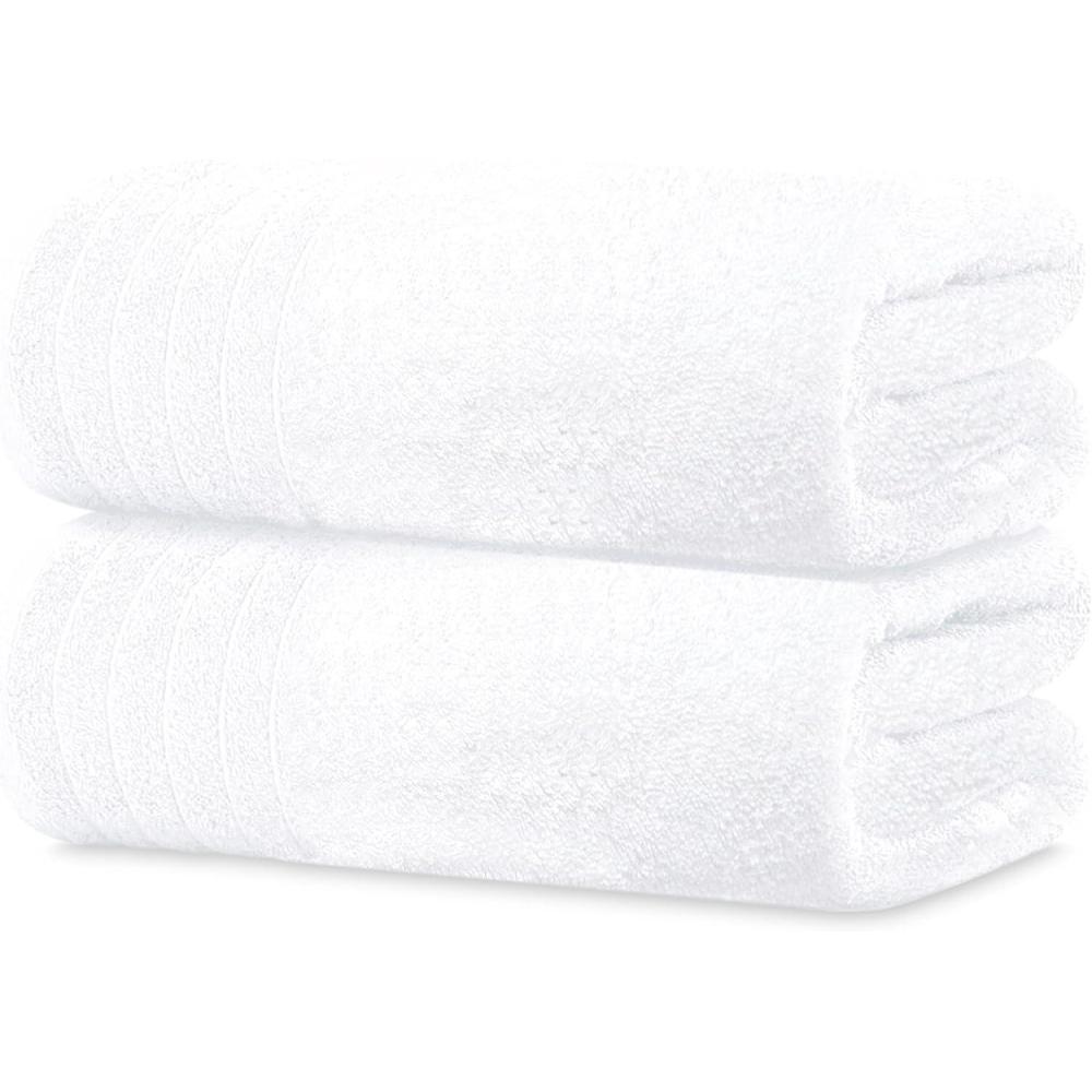 imageTens Towels Pack of 2 Extra Large Bath Sheets 35 x 70 Inches 100 Cotton Larger ampamp Lighter Weight Quicker to Dry Super Soft ampamp Absorbent Oversized Bath Towels Dark GreyWhite