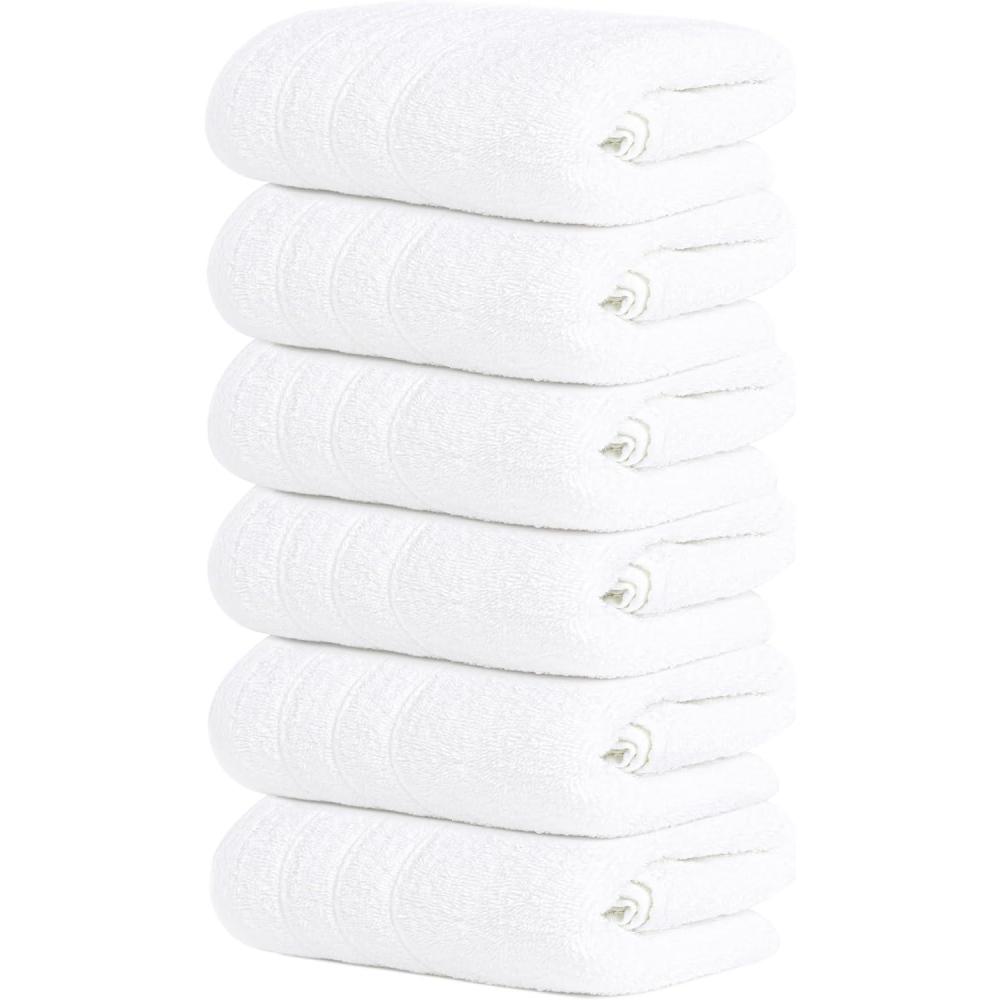 imageTens Towels Pack of 6 Hand Towels 100 Cotton Lighter Weight Quick to Dry 16 x 28 Inches Super Soft ampamp Absorbent Perfect for Bathroom ampamp Kitchen Dark GreyWhite