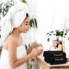 Tens Towels 24 PC Facial Makeup Removal & Cleansing Towels, 13 x 13 Inches, 100% Cotton Washcloths With Facial Embroidery, Ultra Soft & Gentle, Reusable, For Her, Black