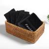 Tens Towels 24 PC Facial Makeup Removal & Cleansing Towels, 13 x 13 Inches, 100% Cotton Washcloths With Facial Embroidery, Ultra Soft & Gentle, Reusable, For Her, Black